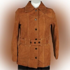 Vintage brown suede western fitted jacket sz 10